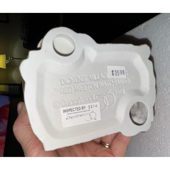 Vintage 1988 The Heritage Village Collection Dept 56 "Geo Weeton Watchmaker" . - Picture 9 of 10